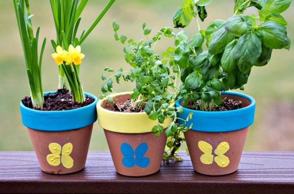 DIY Tumbprint Flower Pot