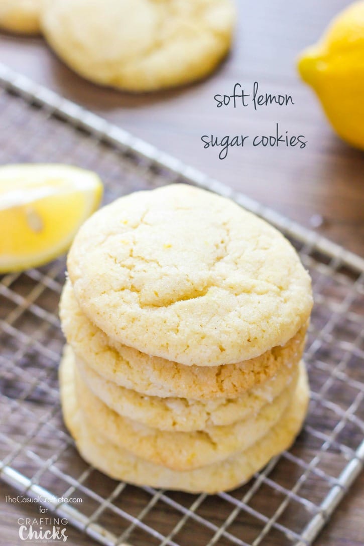 Soft Lemon Sugar Cookies - easy to make with simple baking ingredients. These cookies have just the right amount of lemon flavor and taste amazing!