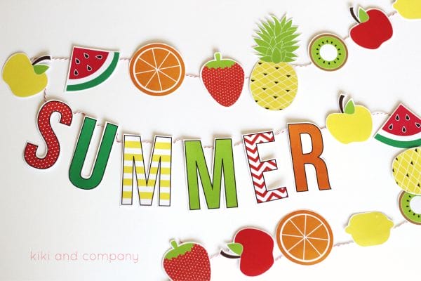 Summer Fruit Garland - Printable