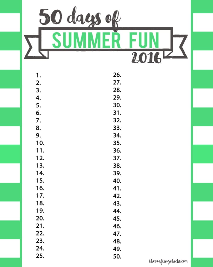 summer fun chart 2016 green