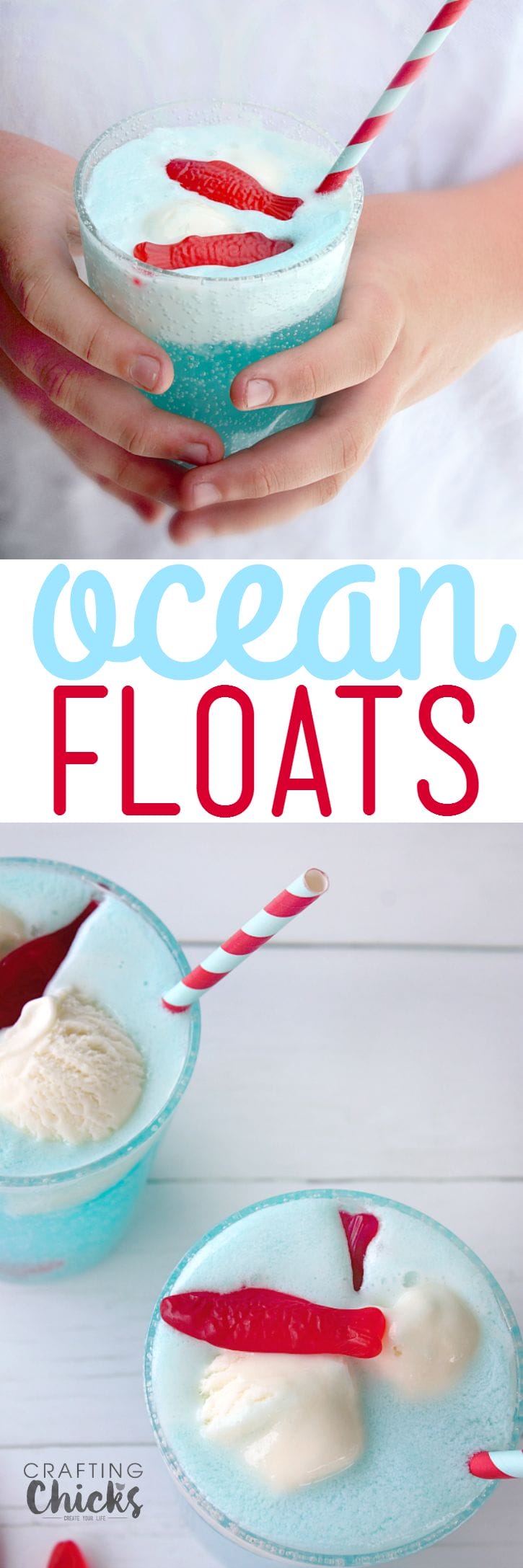Fruity juice, lemon soda and ice cream are all you need to make our fizzy, festive and fun Ocean Floats!