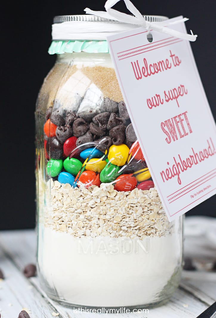 Oatmeal M&M Cookie Mix in a Jar Neighbor Gift