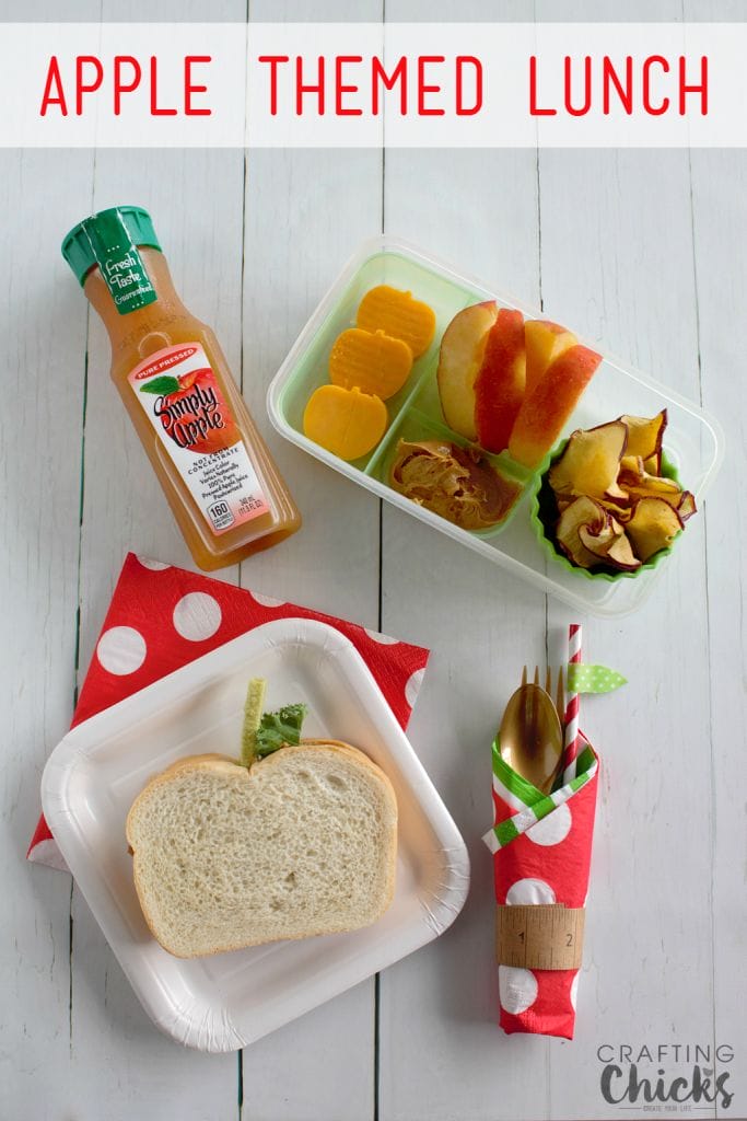 The kids will LOVE this fun Apple Themed Lunch! Back to school won't be such a bummer with this yummy lunch!
