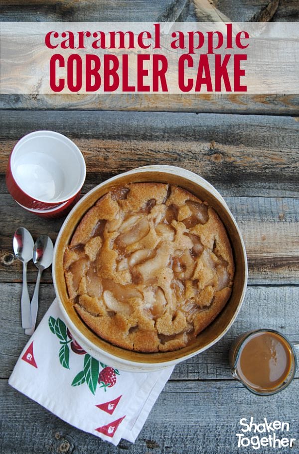 Caramel Apple Cobbler Cake from Shaken Together