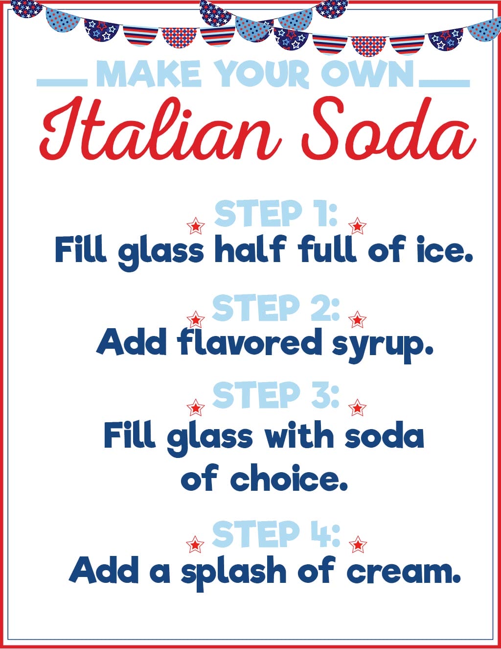 Patriotic Italian Soda Printable