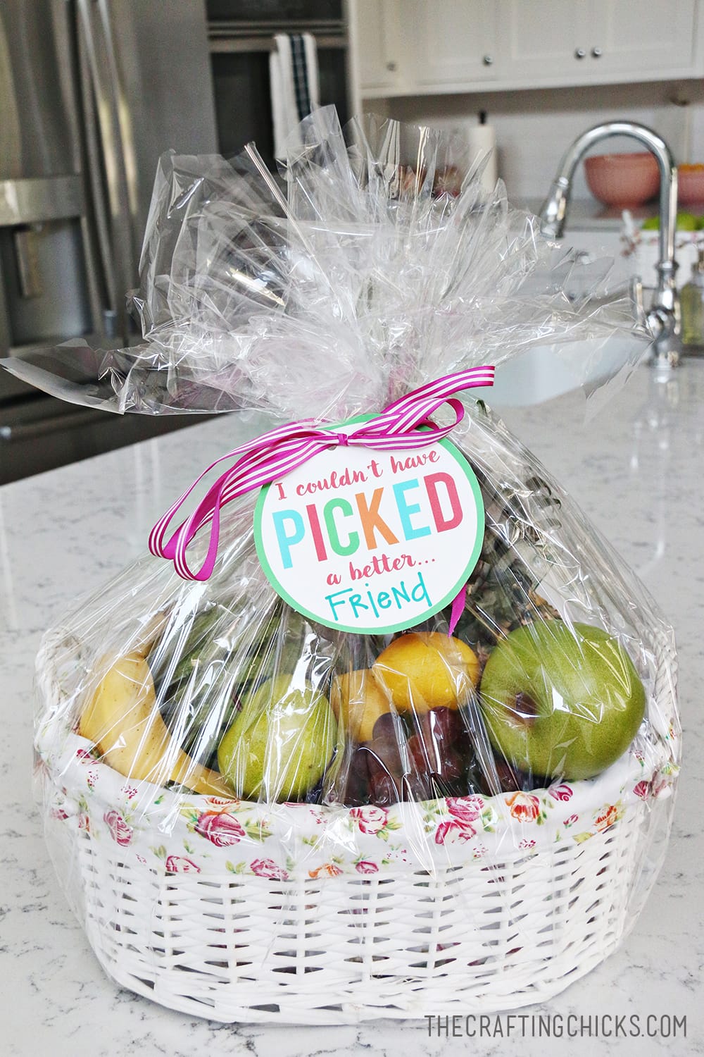 Fruit Basket Gift Idea with Free Printable Tag