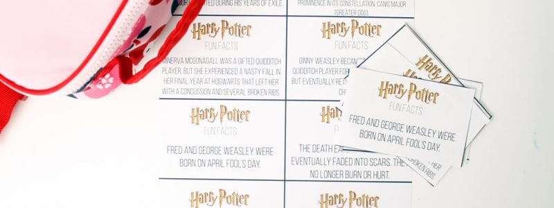 Harry Potter Fun Facts Lunchbox Printables