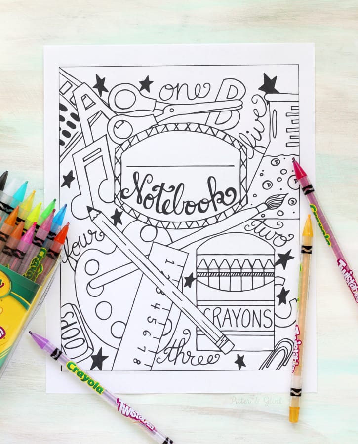 coloring page homework book cover