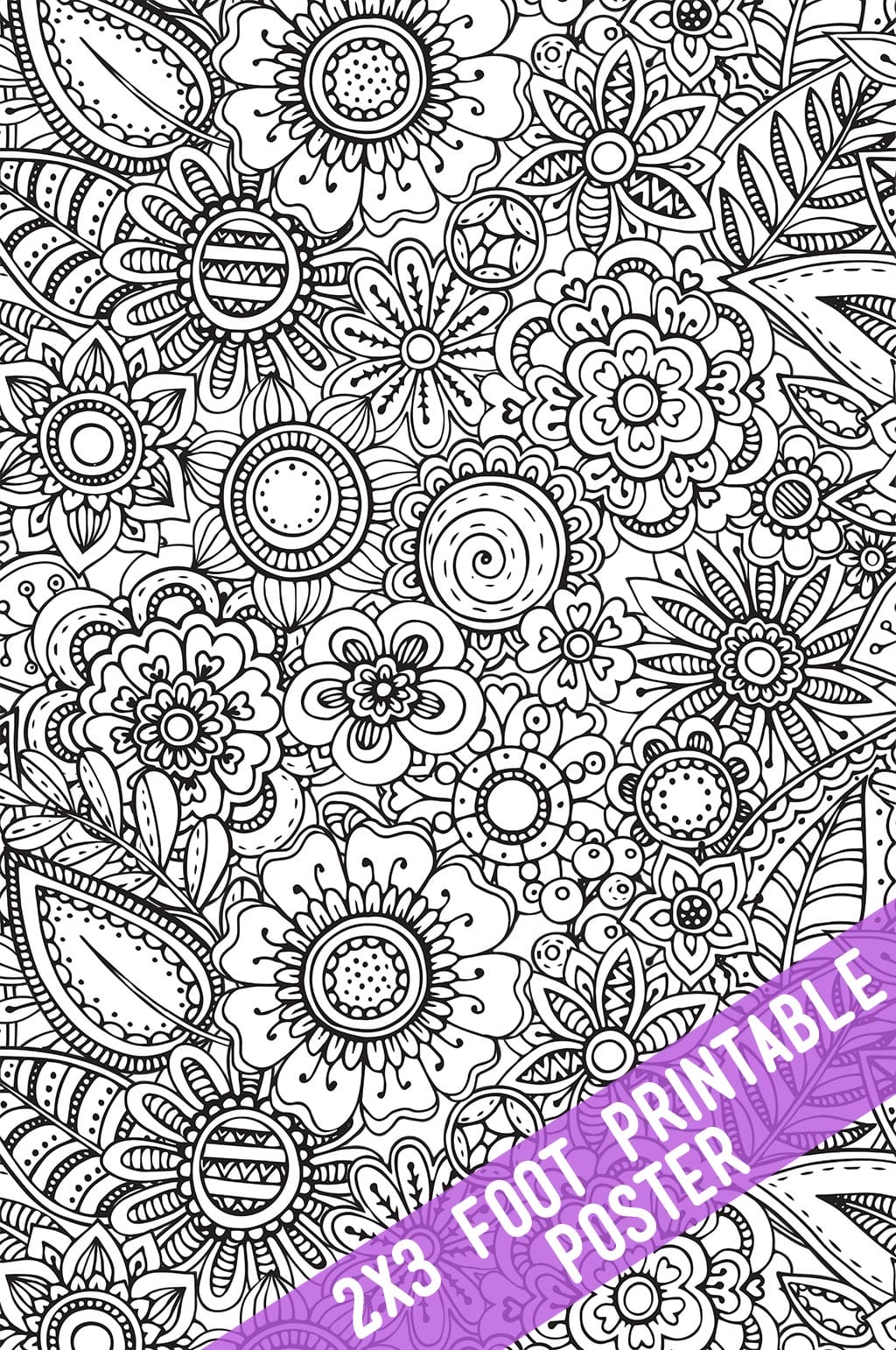 Floral Coloring Poster