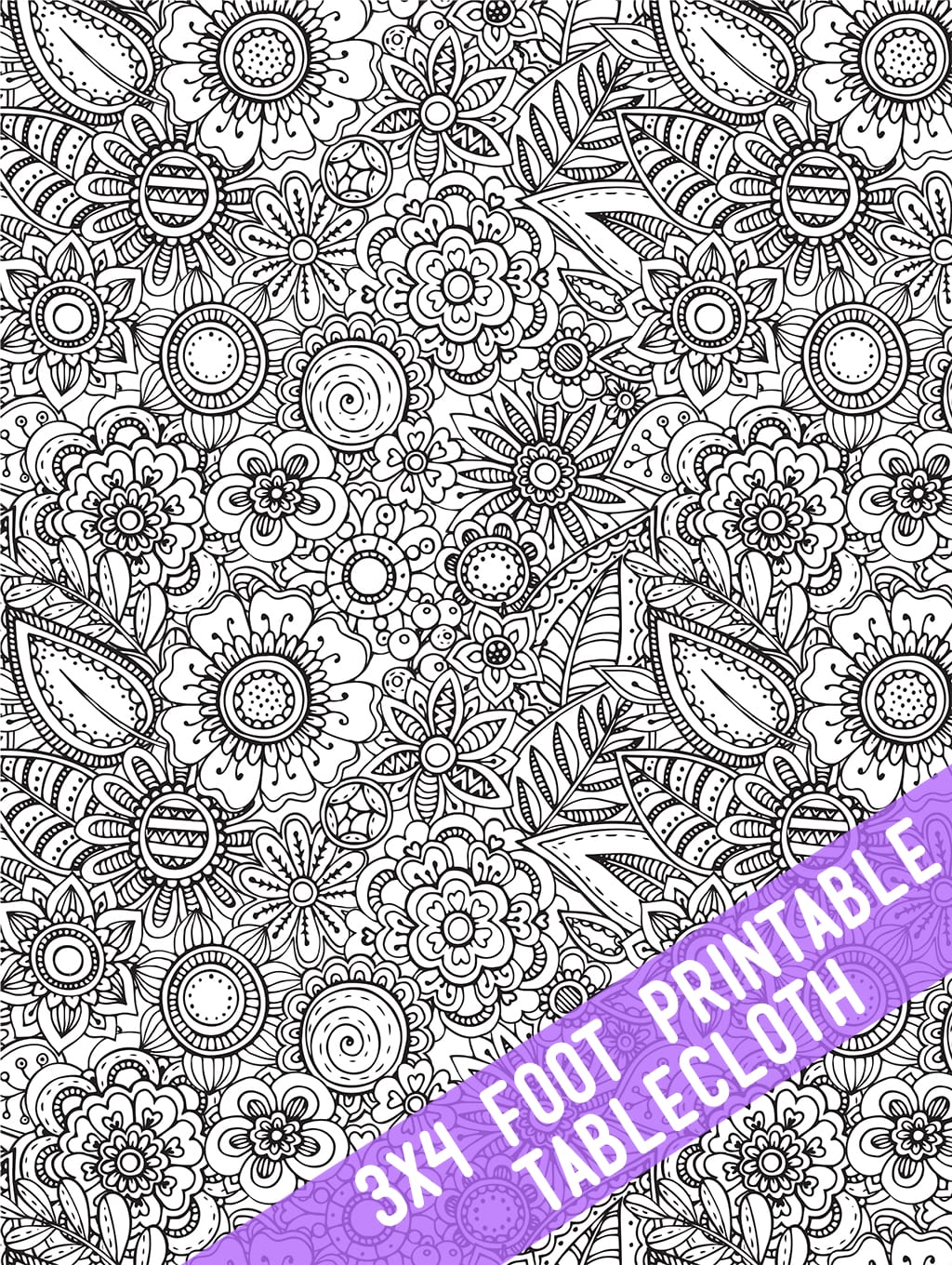 Floral Coloring Tablecloth