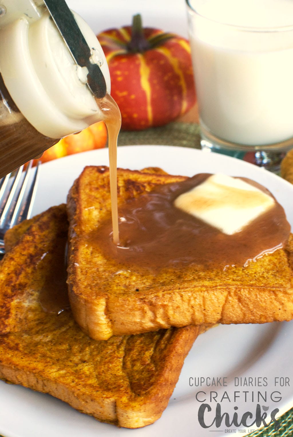 Pumpkin French Toast with Cinnamon Syrup
