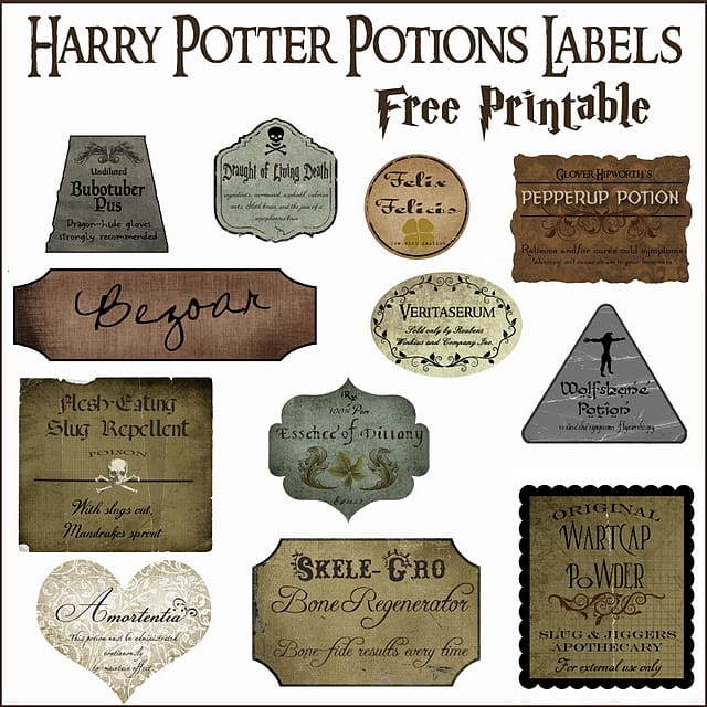 Harry Potter Potion Labels Free Printable