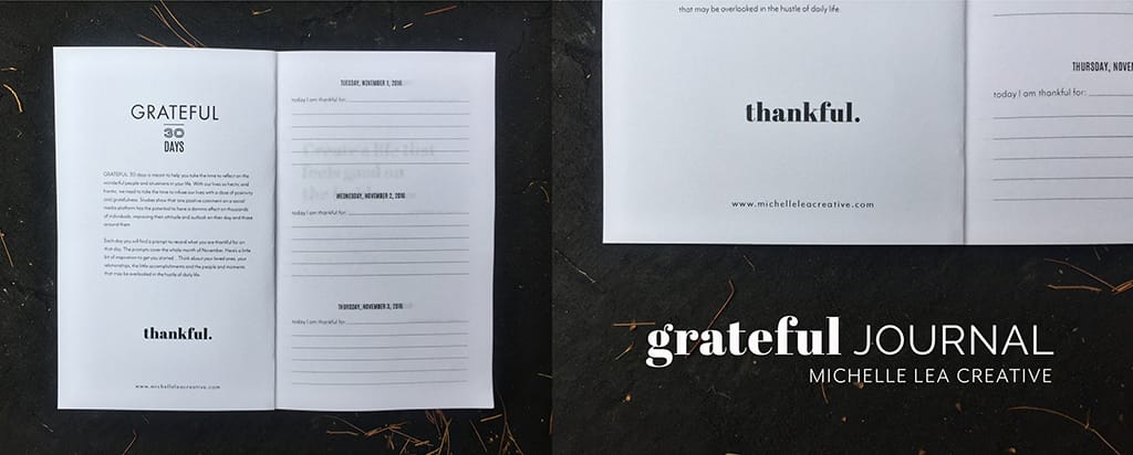 Grateful Journal: Michelle Lea Creative