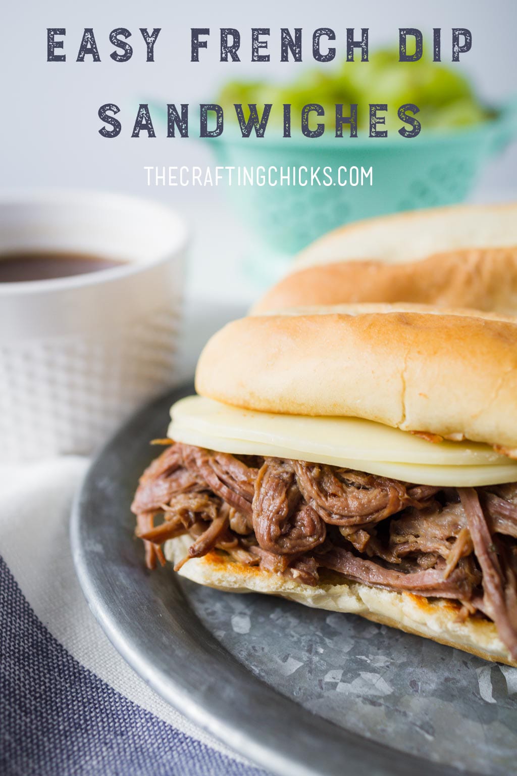 Easy French Dip Sandwiches in the crockpot or slow cooker
