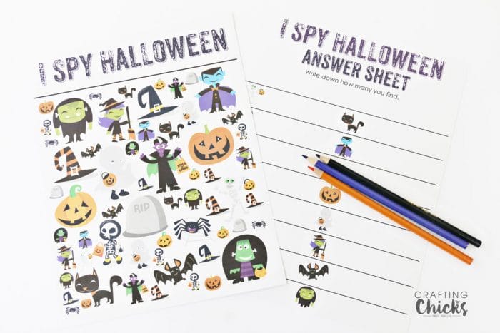Halloween I Spy printable Game