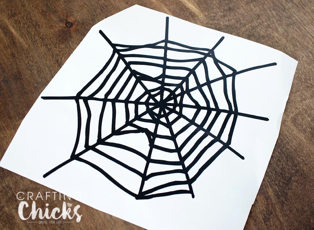 Spiderweb cut out of vinyl