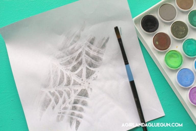 Watercolor Resist Spiderweb Art