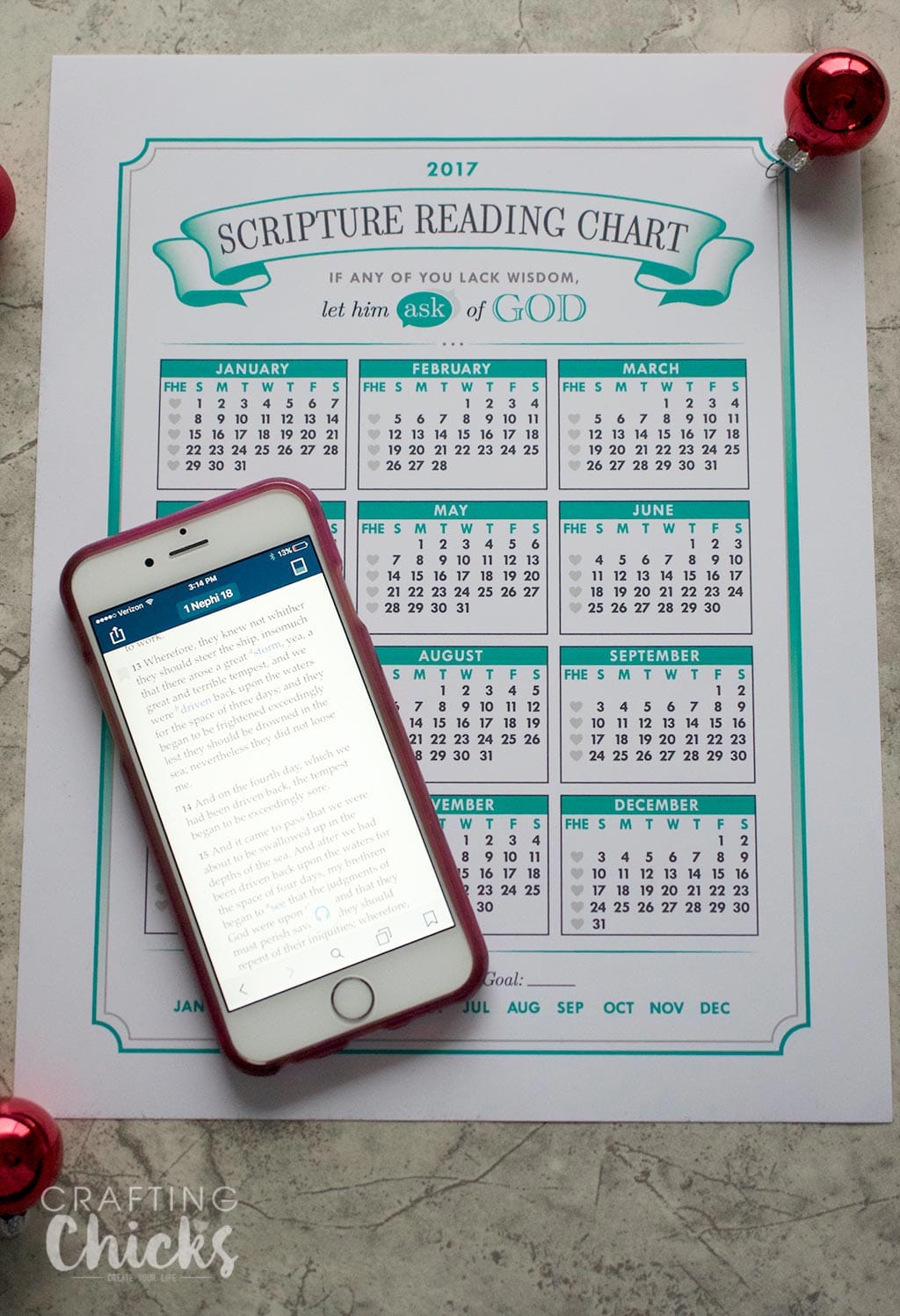 2017 Scripture Reading Chart Printable 