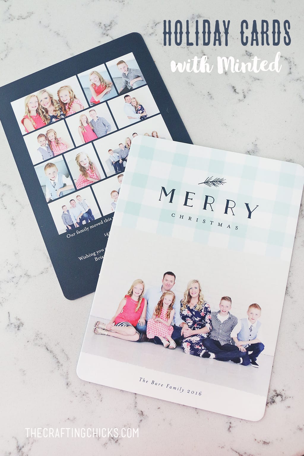 Navy and light blue Christmas Holiday cards are perfect this holiday season.