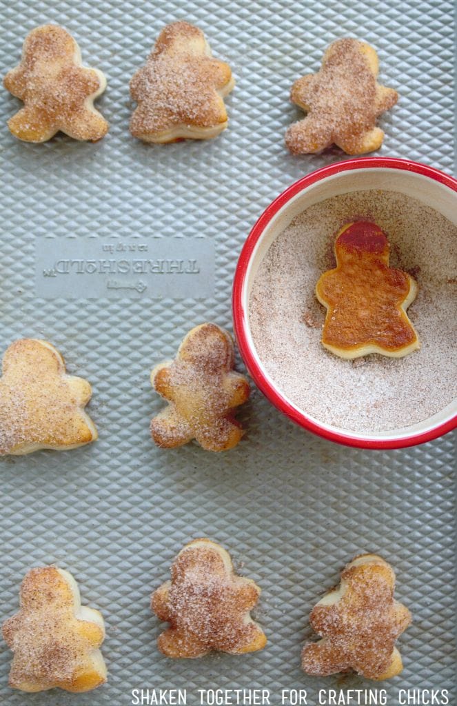Gingerbread Biscuit Bites are brushed with melted butter and dipped in gingerbread sugar!