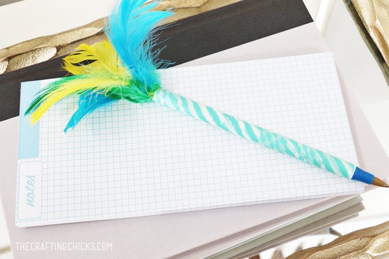 Washi Tape Feather Topped Pens
