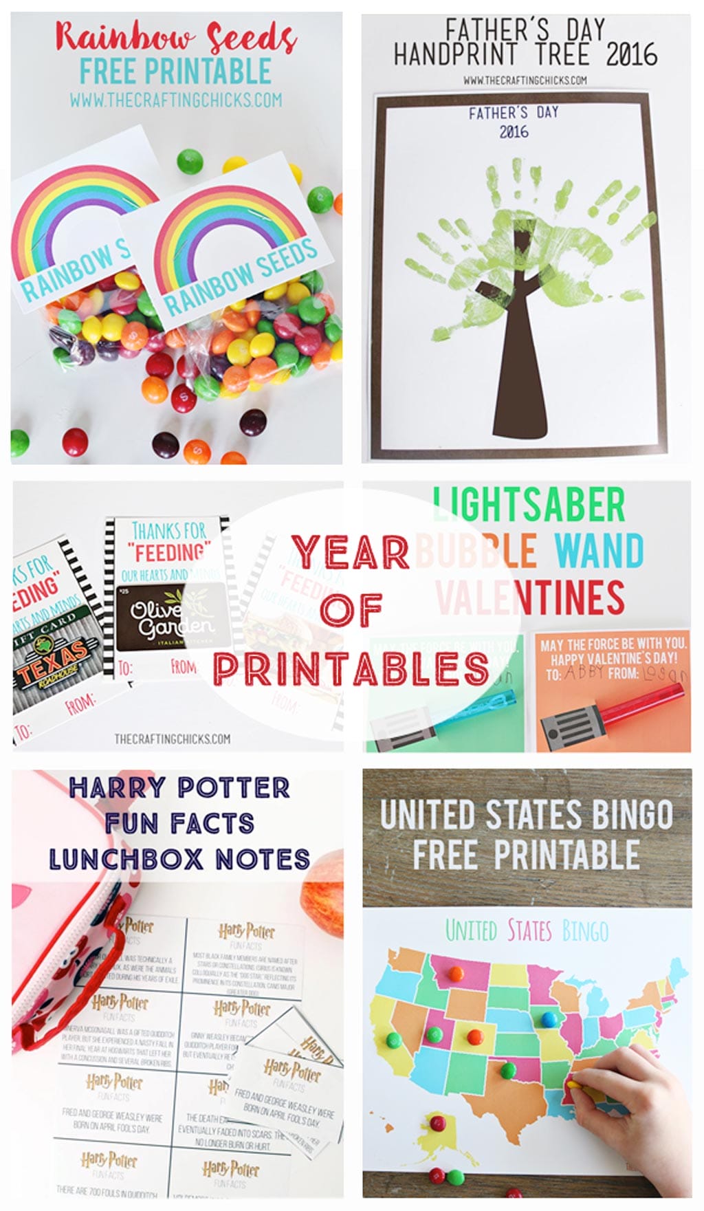 A Year of Printables - New Year, Winter, Valentines, Easter, St. Patrick's Day, Spring, Mother's Day, Father's Day, Kids, Teacher Appreciation, School Lunch Notes, Halloween, Thanksgiving, Christmas... printables for an entire year!