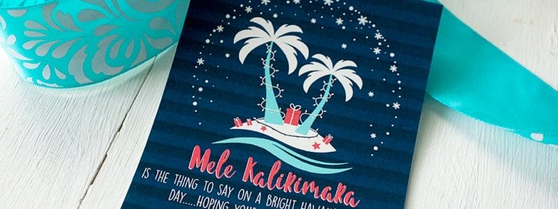 Free Printable Mele Kalikimaka tag