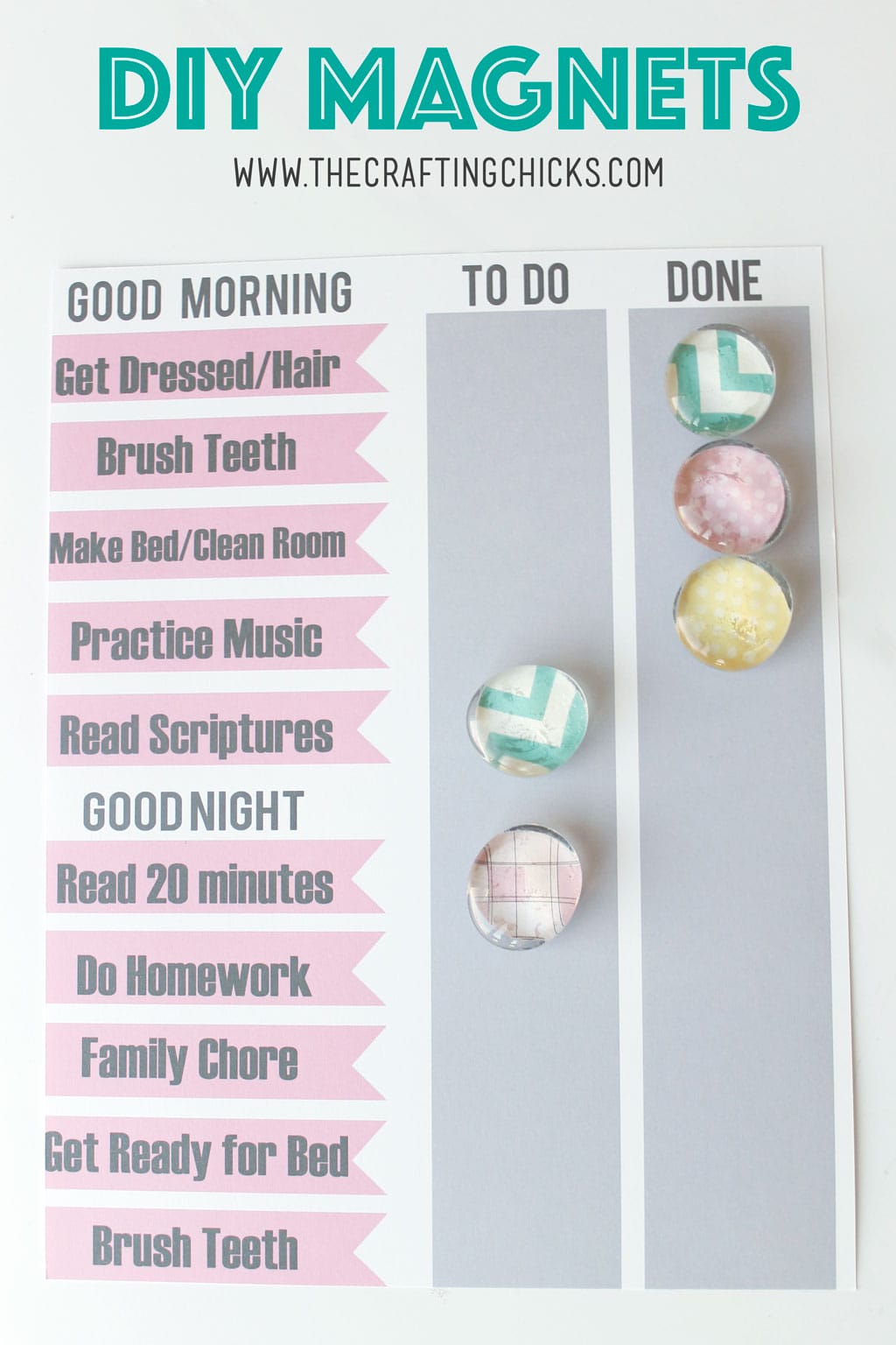 DIY Magnets are so easy to make and coordinate with your home decor. A great craft for kids and crafters of any skill level.