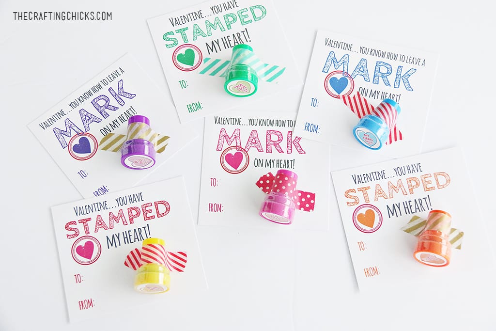 Stamp Valentine Printables - A fun non candy class Valentine!