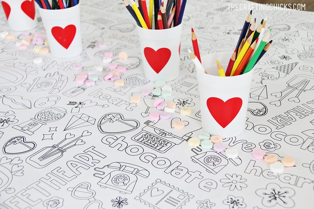 Valentine's Day Coloring Tablecloth