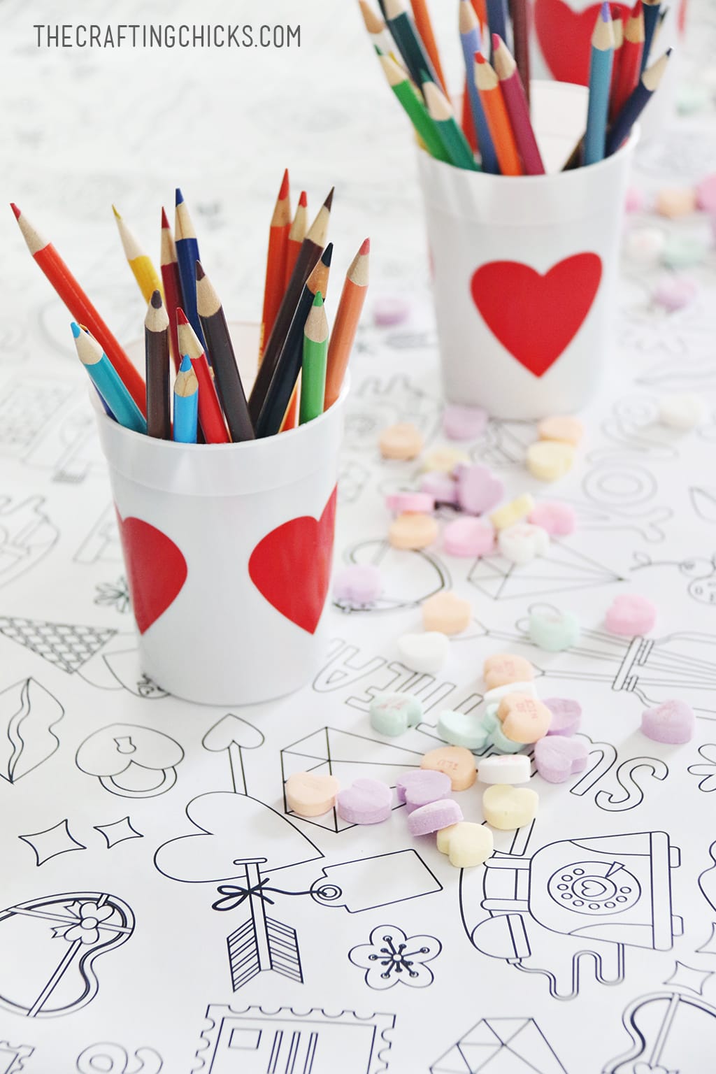 Valentine's Day Coloring Tablecloth