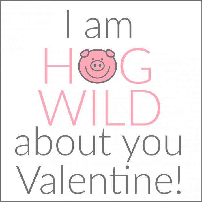 Free printable tags for I Am Hog Wild About You Valentines at thecraftingchicks.com