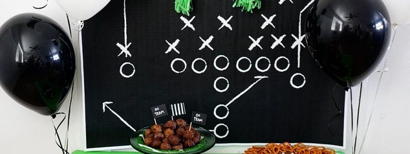 Game Day Table with Free Printable Backdrop
