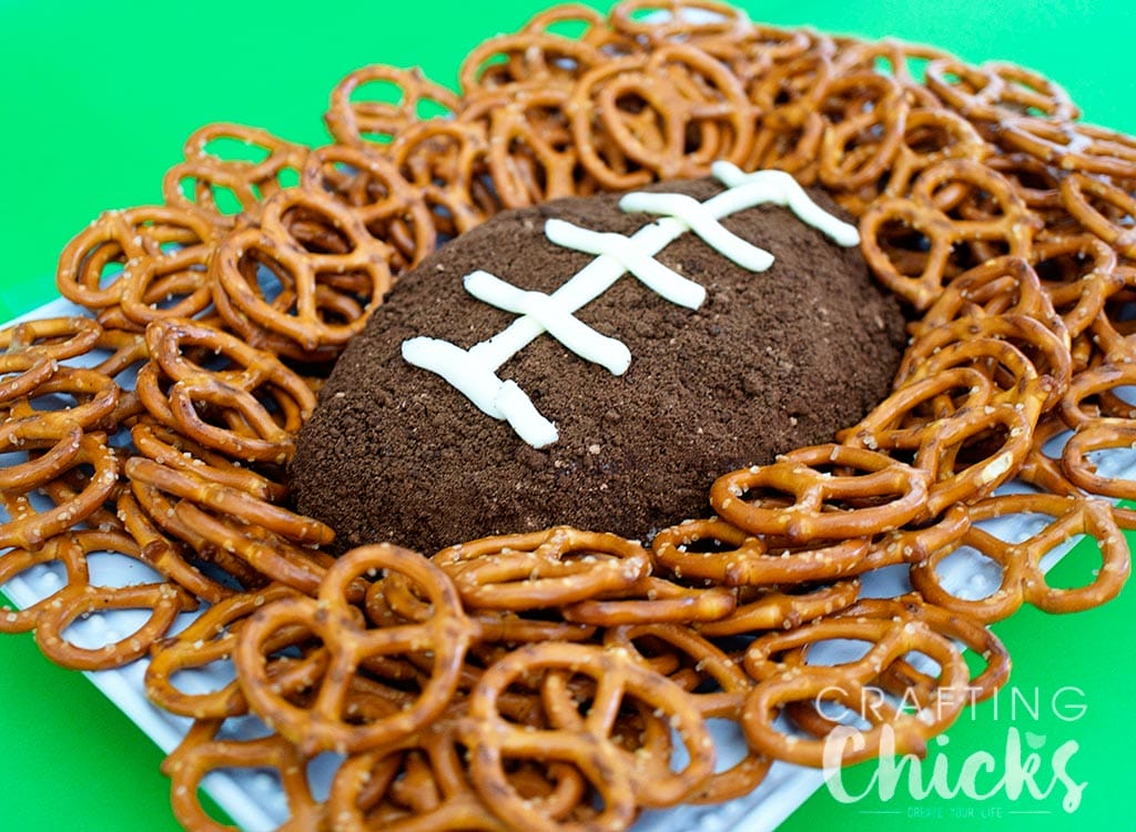 Cookies and Cream Football Dip Recipe. Sweet Superbowl treat. Can be served with pretzels or Nilla Wafers.