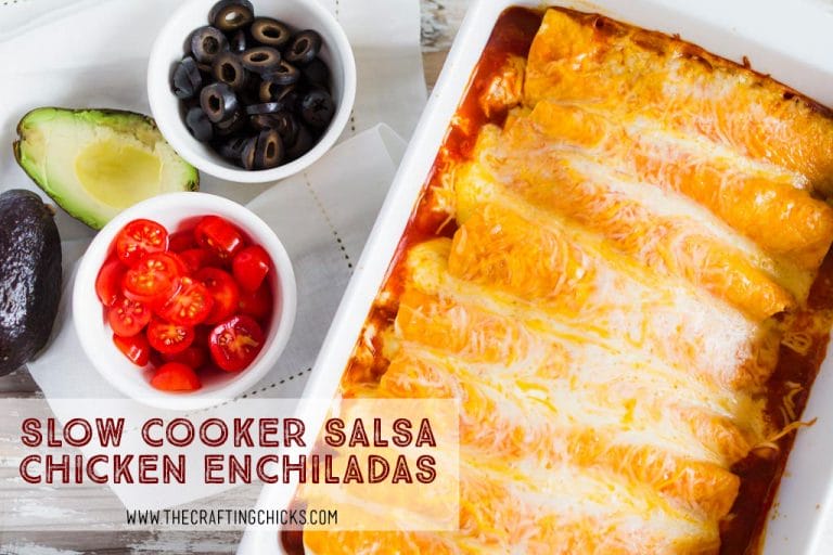 Slow Cooker Salsa Chicken Enchiladas
