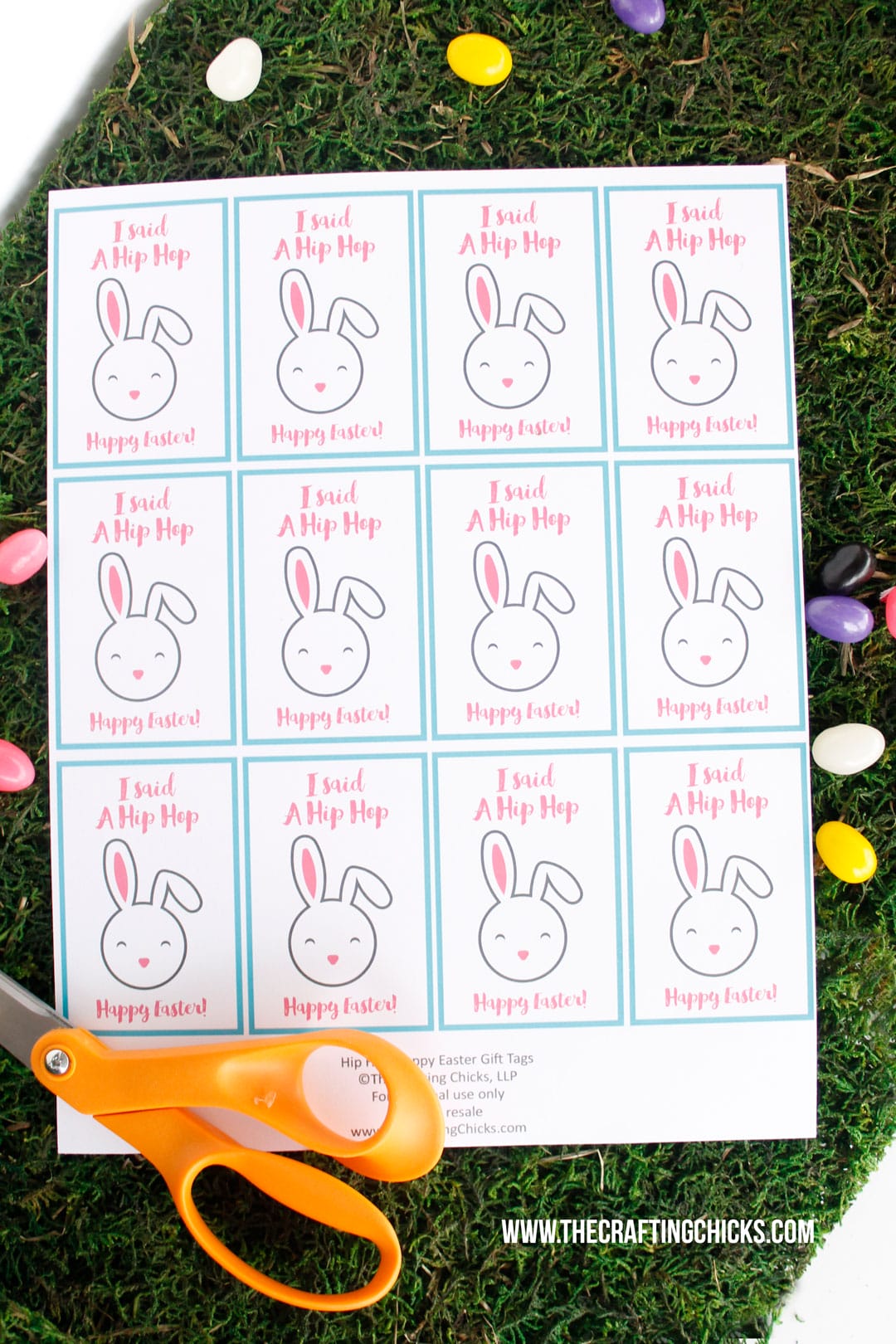 Hip Hop Happy Easter Gift Tag Printable