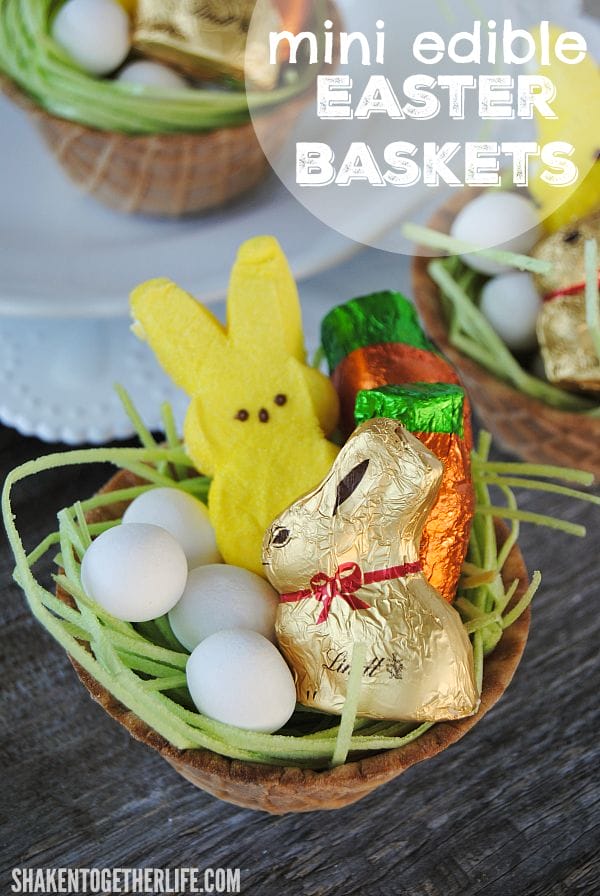 Adorable Mini Edible Easter Baskets from Shaken Together!