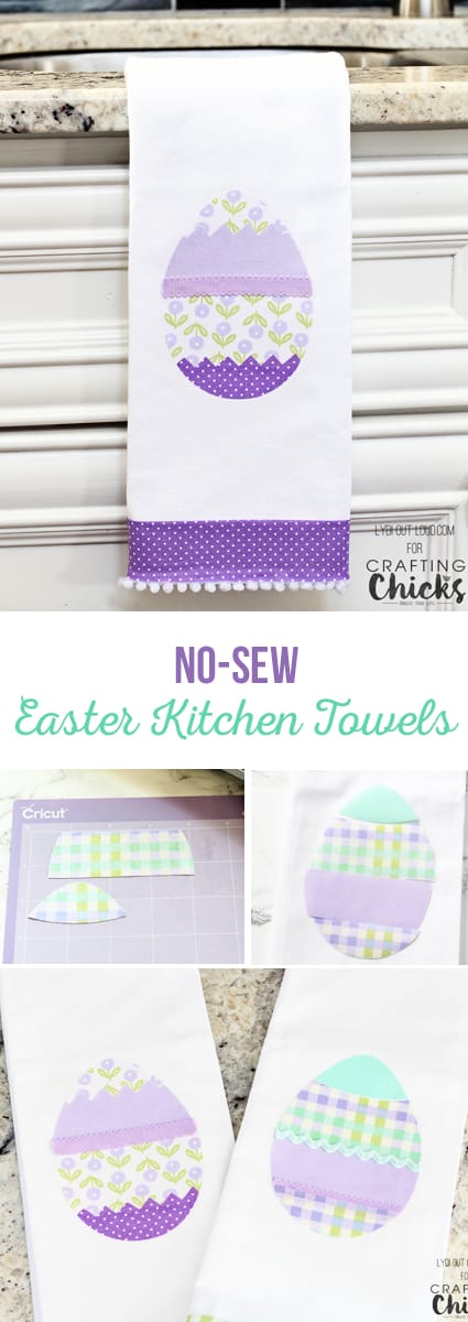 These DIY Easter kitchen towels are easy to make and require no sewing!