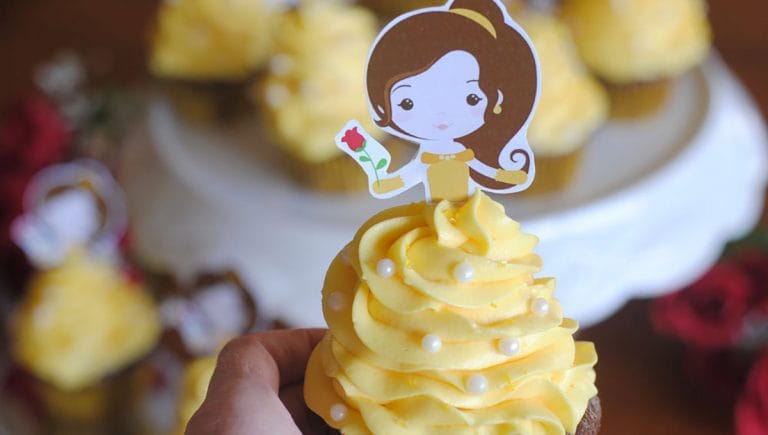 Free Beauty and the Beast Cupcake Topper