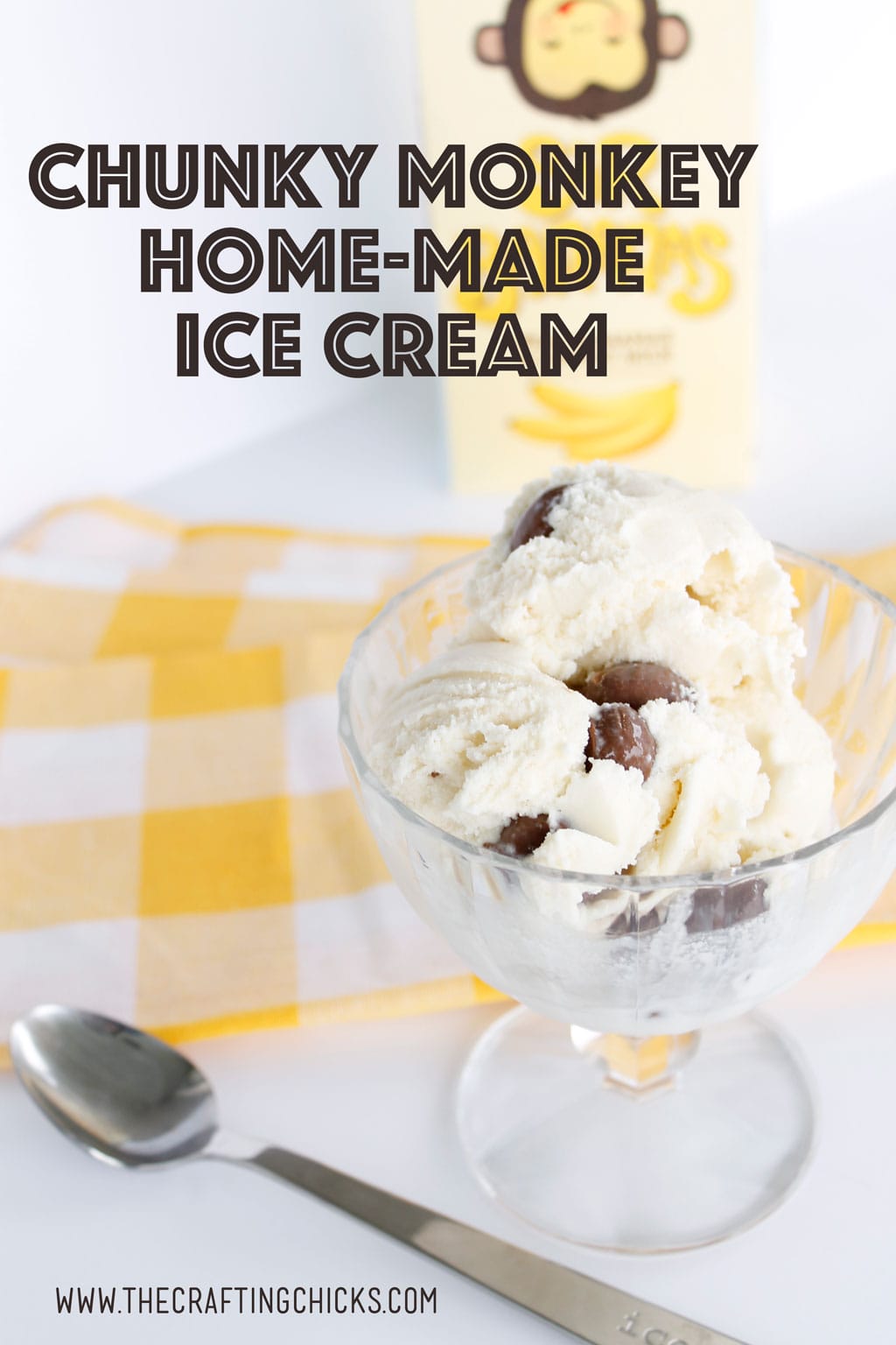 Chunky Monkey Homemade Ice Cream will be a family favorite. So easy to make and tastes delicious.