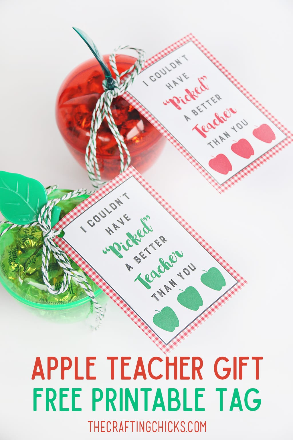 Apple Teacher Gift Tag Printable