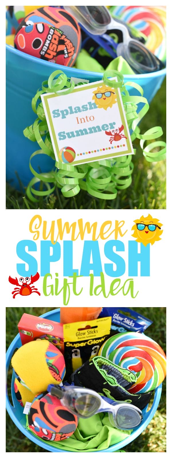 How fun is this Splash into Summer Gift Idea. Love this for the last day of school or a summer birthday gift.