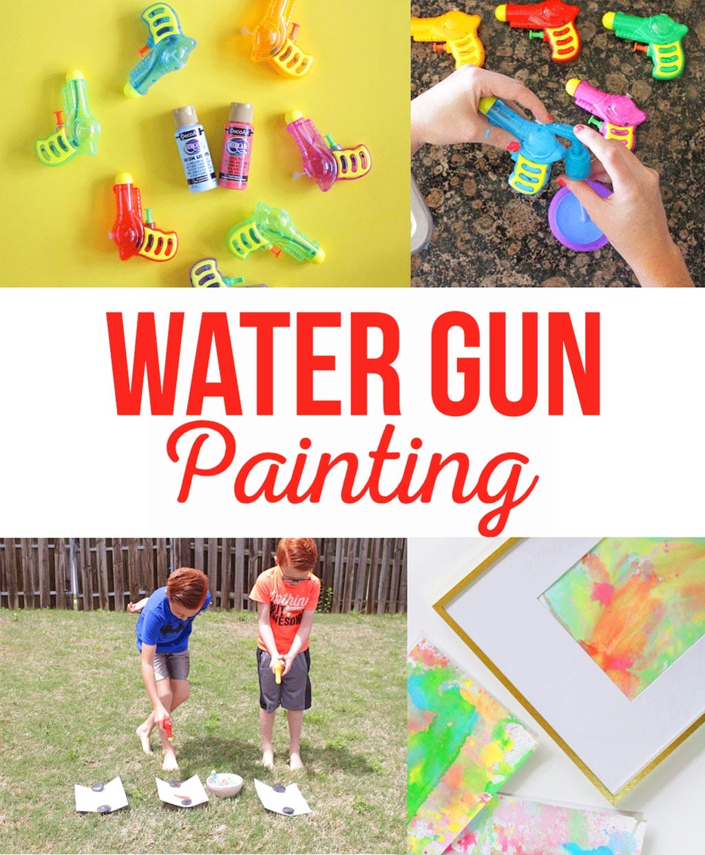 Water Gun Painting | A fun summer kids activity