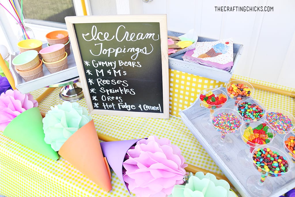 Ice Cream Party Topping Bar for an Ice Cream Party!