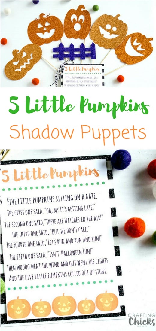 5 Little Pumpkins Shadow Puppets | A fun playtime activity for your kids! They'll have a blast reciting the poem and playing with the puppets and you'll love how easy it is to make them. Be prepared for hours of fun and entertainment!