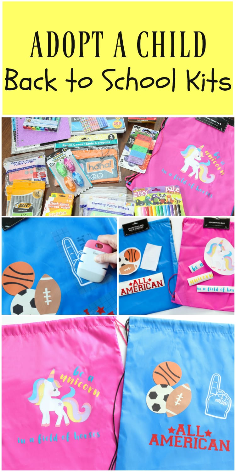 DIY Back to School Kits | Adopt a child this year and donate school supplies with this darling kit! A fun family service project.