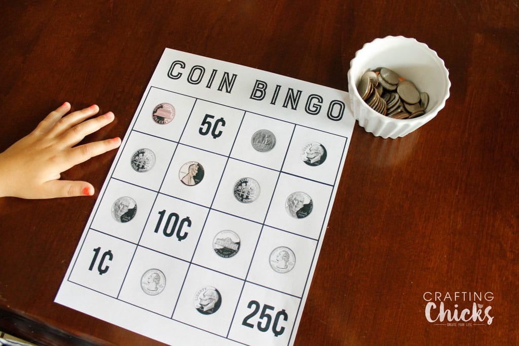Coin Bingo is a fun way for kids to learn about money.