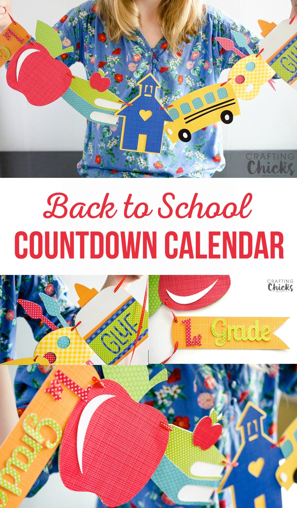Back to School Countdown Calendar | School is Cool kids Craft. Help banish those back to school butterflies with this easy craft. It's also a great keepsake for them to look back on.