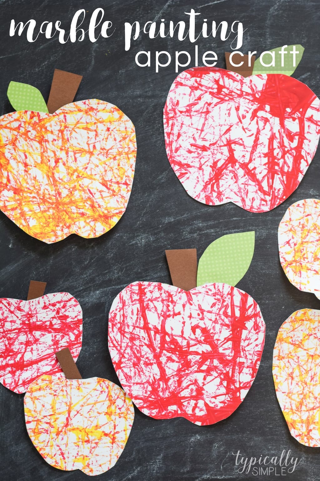 Marble Painting Apple Craft