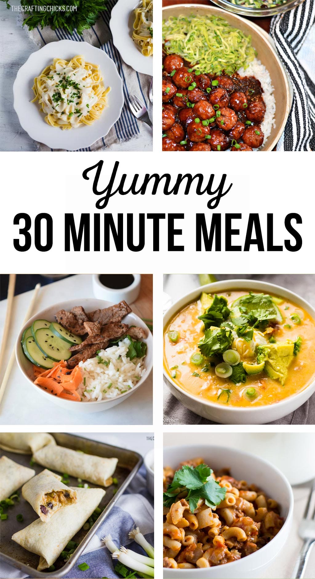 30 Minute Meals | Quick and easy recipes for your busy schedule. Great for after work or in between soccer games. Meals the whole family will love! #30minutemeals